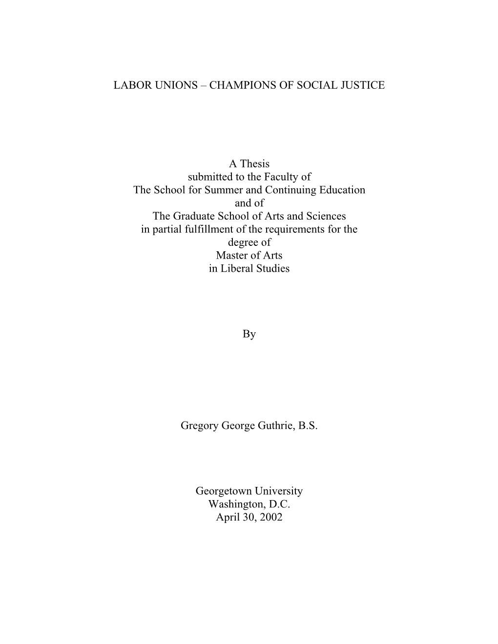 Labor Unions – Champions of Social Justice