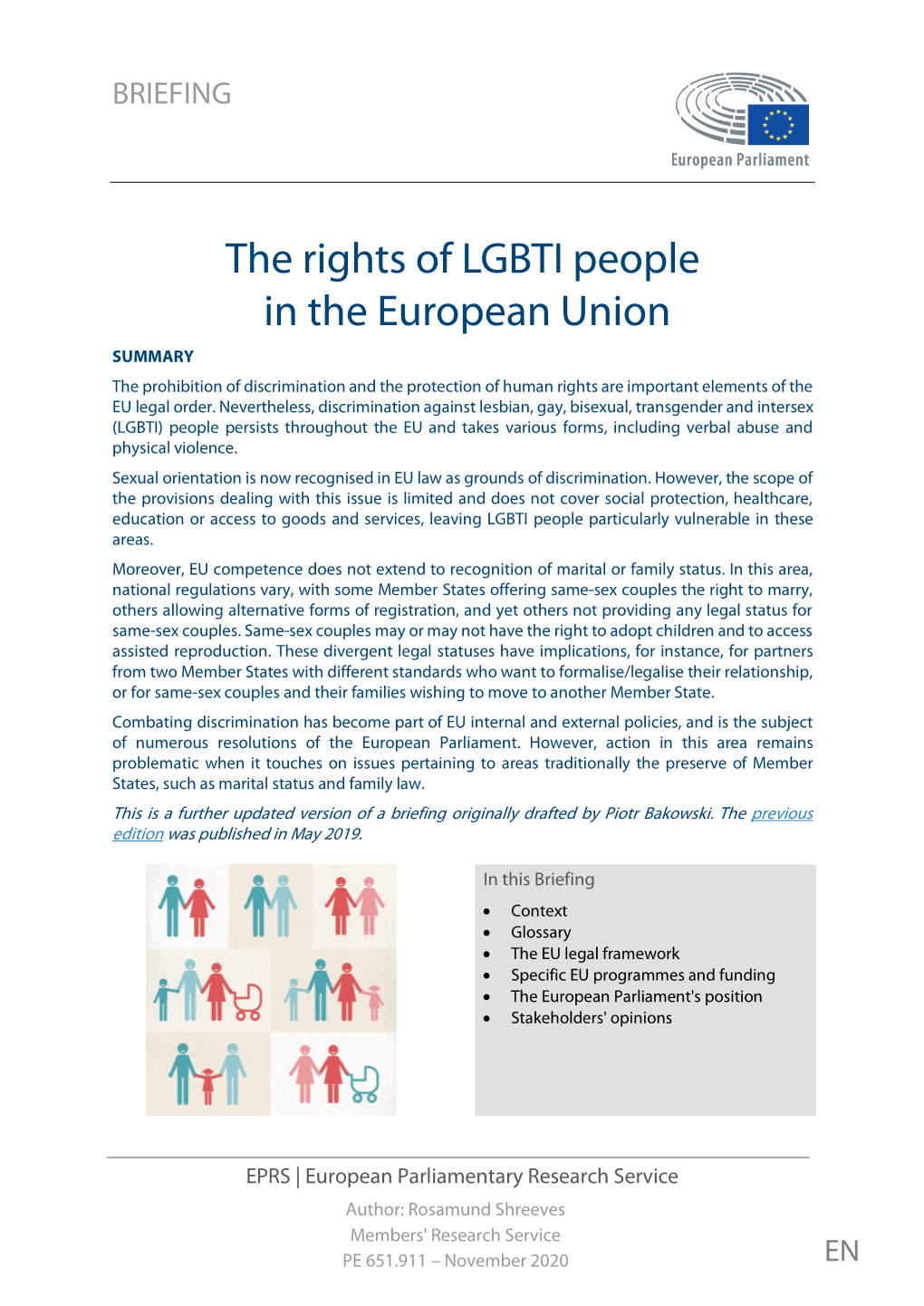 The Rights of LGBTI People in the European Union