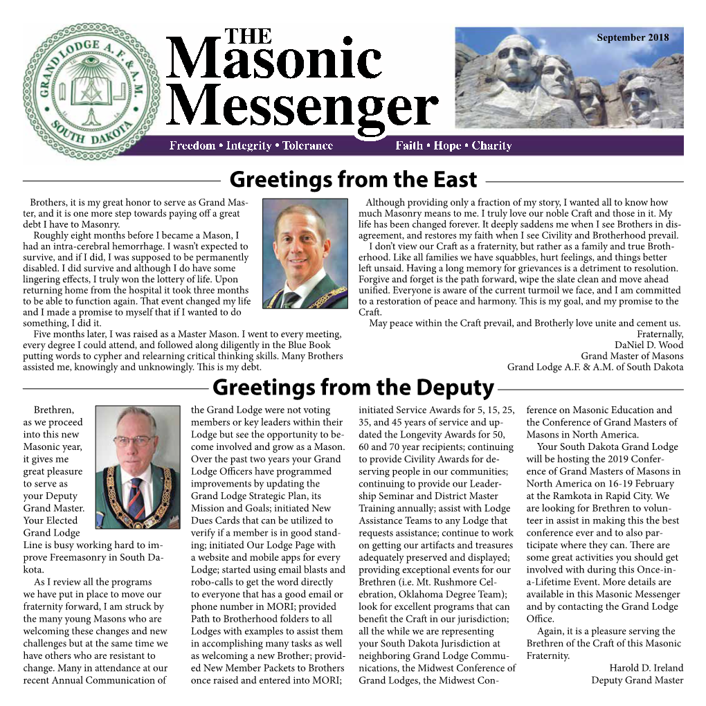 September 2018 SD Masonic Messenger