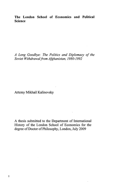 The Politics and Diplomacy of the Soviet Withdrawal from Afghanistan, 1980-1992