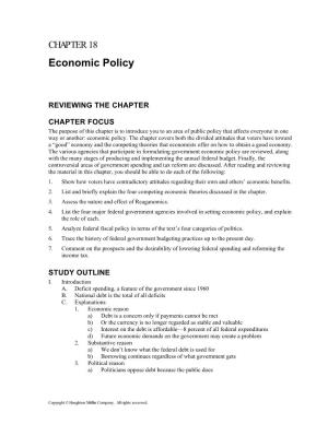 CHAPTER 18 Economic Policy