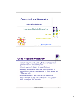 Computational Genomics Gene Regulatory Network