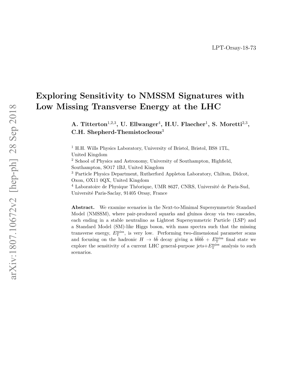 Arxiv:1807.10672V2 [Hep-Ph] 28 Sep 2018 1