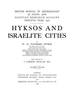 Hyksos and Israelite Cities