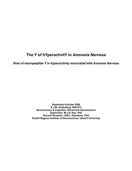 The Why of Hyperactivity in Anorexia Nervosa
