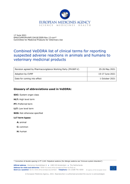 EMA/CVMP/Phvwp/10418/2009-Rev.12-Corr* Committee for Medicinal Products for Veterinary Use