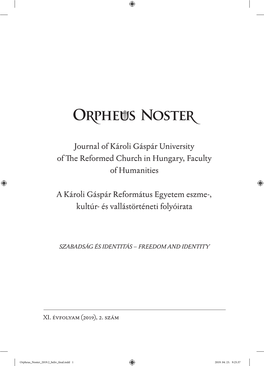 Orpheus Noster 11. Évf. 2. Sz. (2019.)