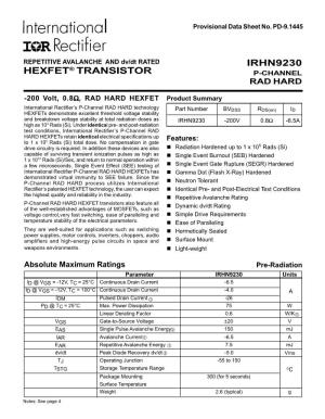 Hexfet® Transistor Irhn9230