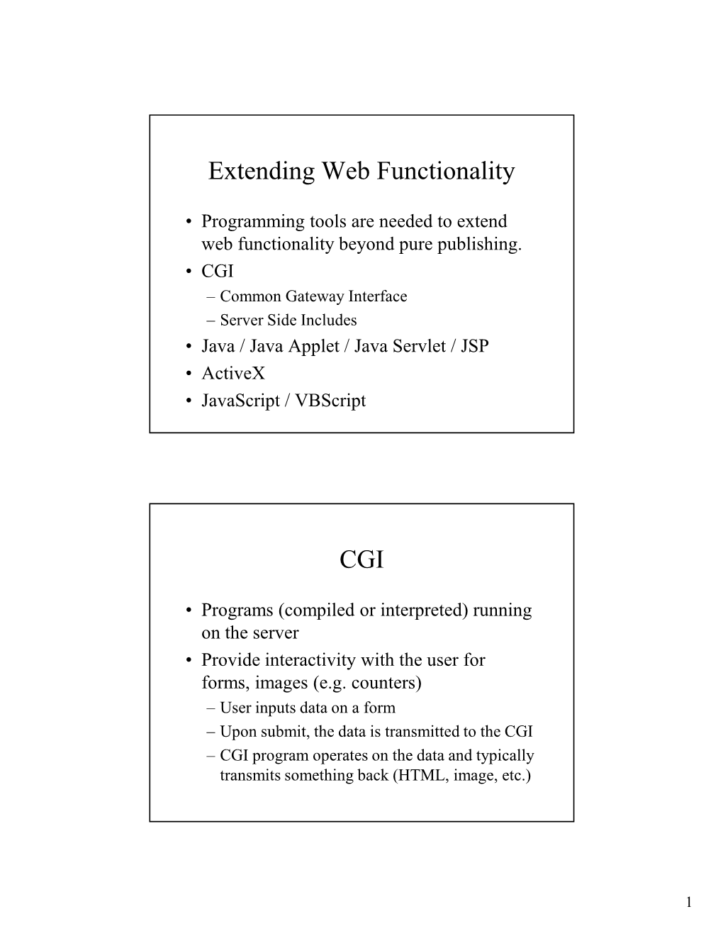 Extending Web Functionality