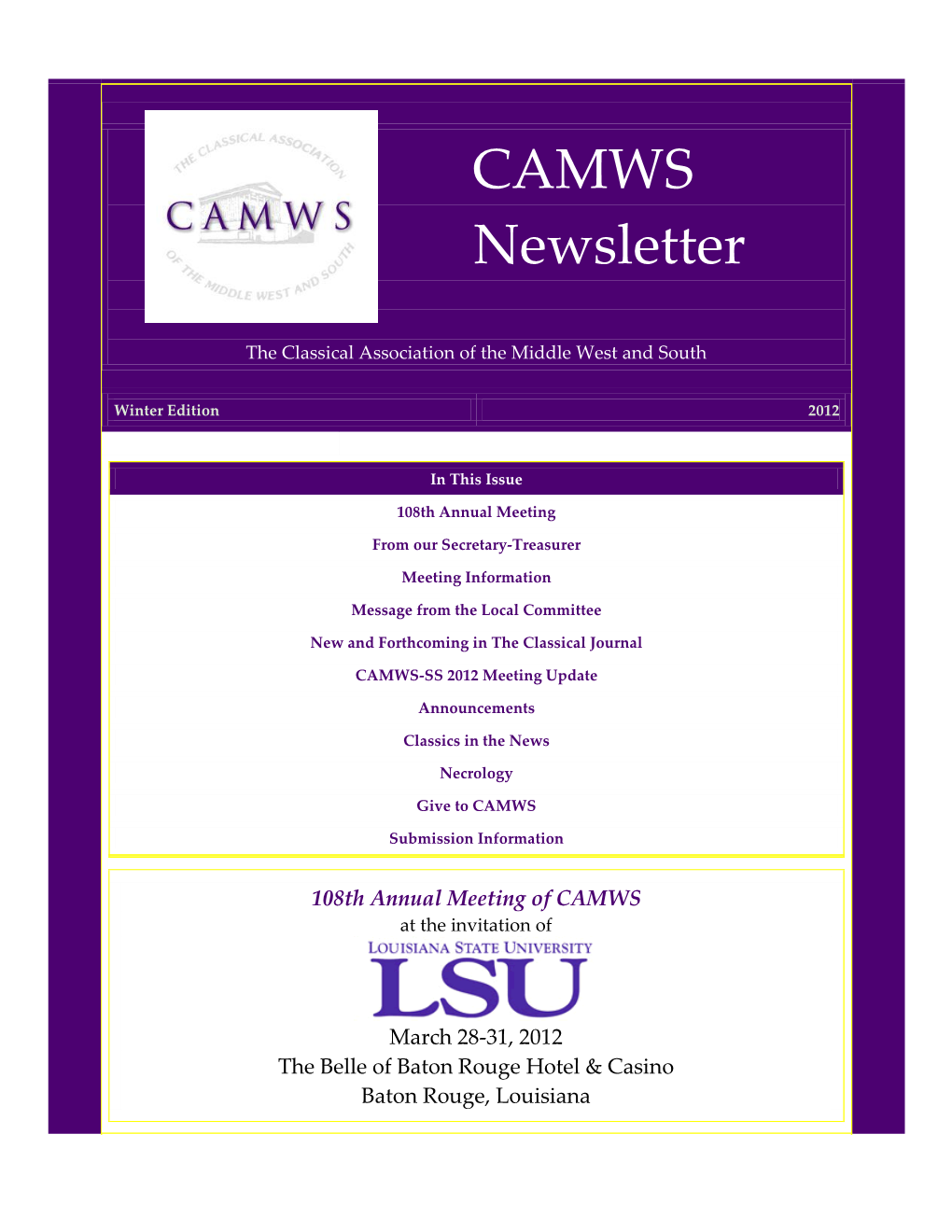 CAMWS Newsletter