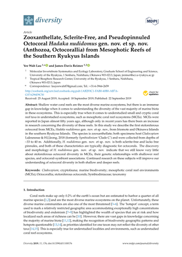 Zooxanthellate, Sclerite-Free, and Pseudopinnuled Octocoral Hadaka Nudidomus Gen