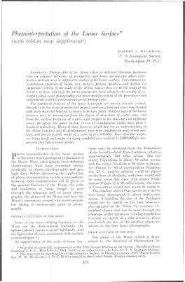 Photointerpretation of the Lunar Surface* (With Fold-In Maf) Supplementt)