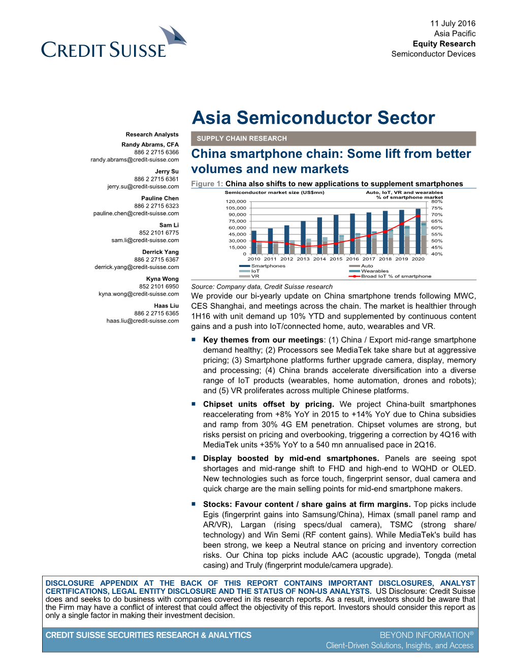 Report Contains Important Disclosures, Analyst Certifications, Legal Entity Disclosure and the Status of Non-Us Analysts