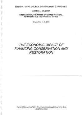 The Economic Impact of Financing Conservation and ), Restoration I , I I