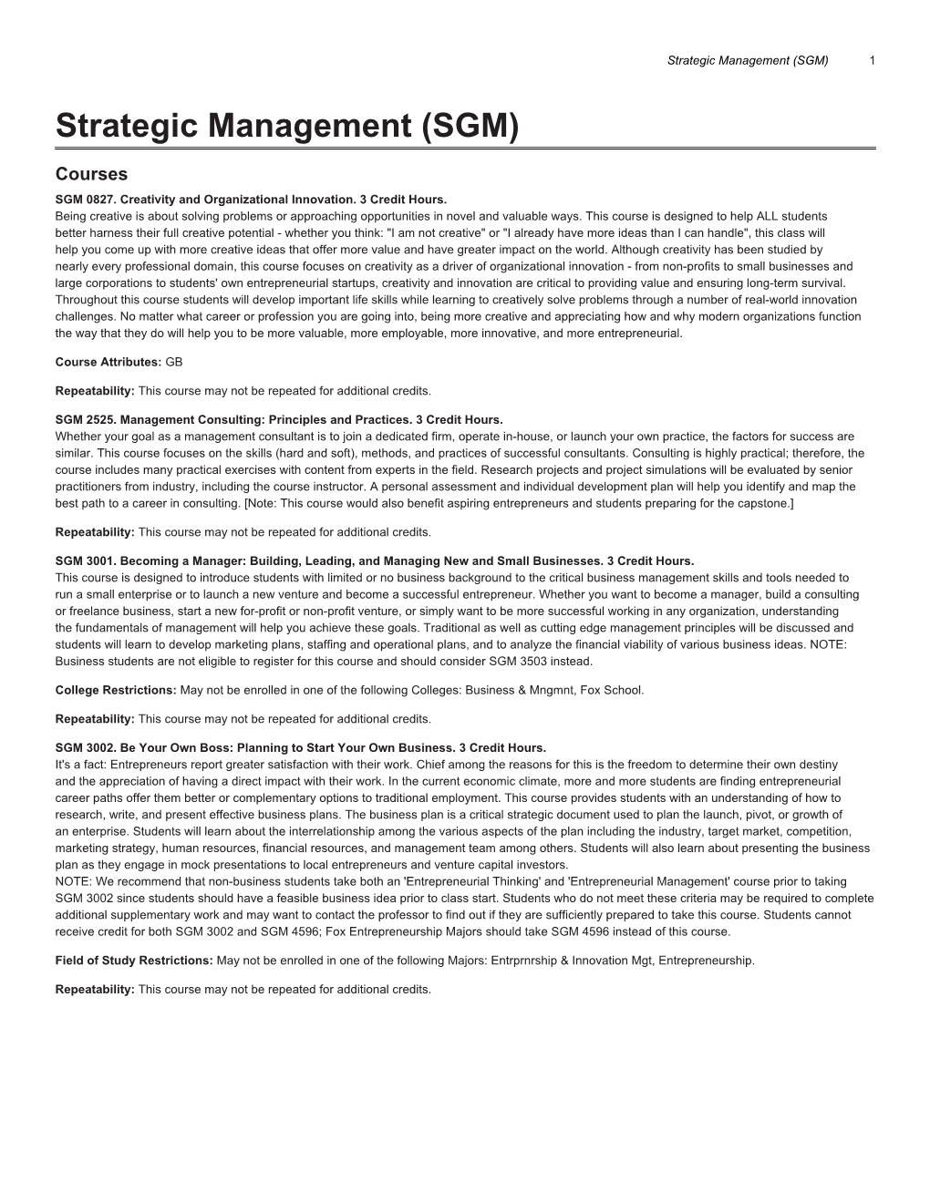 Strategic Management (SGM) 1