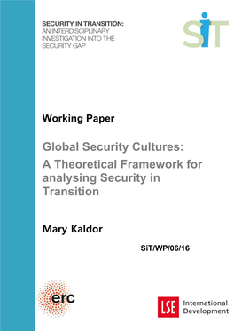 Global Security Cultures: a Theoretical Framework for Analysing Security in Transition
