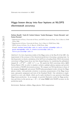 Higgs Boson Decay Into Four Leptons at NLOPS Electroweak Accuracy