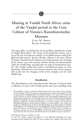 Minting in Vandal North Africa: Coins of the Vandal Period in the Coin