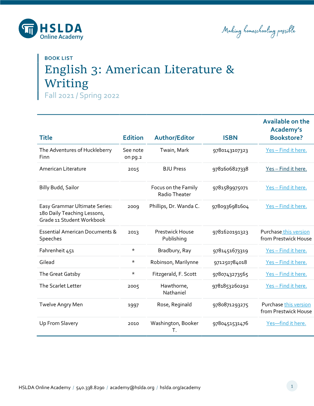 English 3: American Literature & Writing