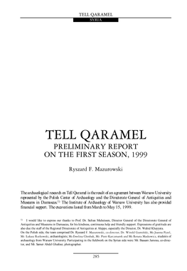 Tell Qaramel. Preliminary Report on the First Season, 1999. Polish
