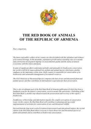 The Red Book of Animals of the Republic of Armenia