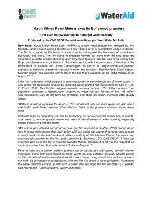 Kaun Kitney Paani Mein Makes Its Bollywood Premiere