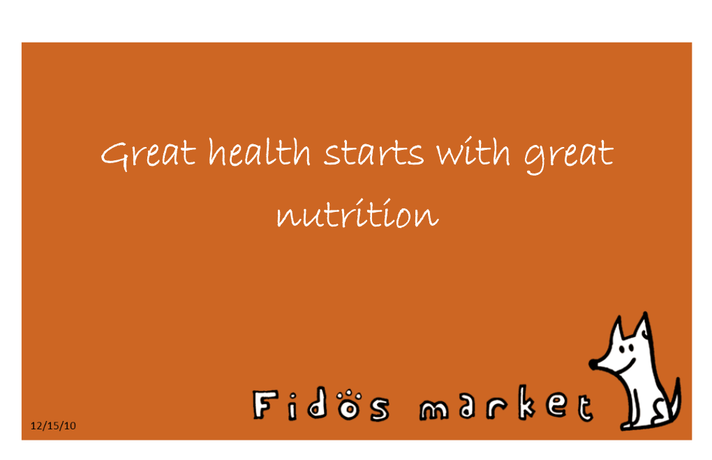 Great Health Starts with Great Nutrition