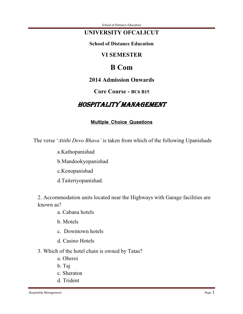 BC6B15 HOSPITALITY MANAGEMENT.Pdf