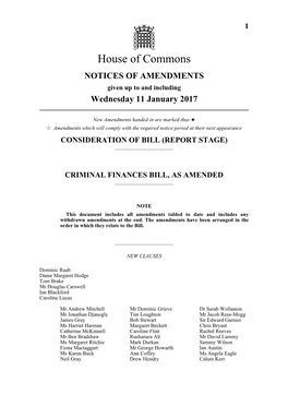 Criminal Finances Bill, As Amended