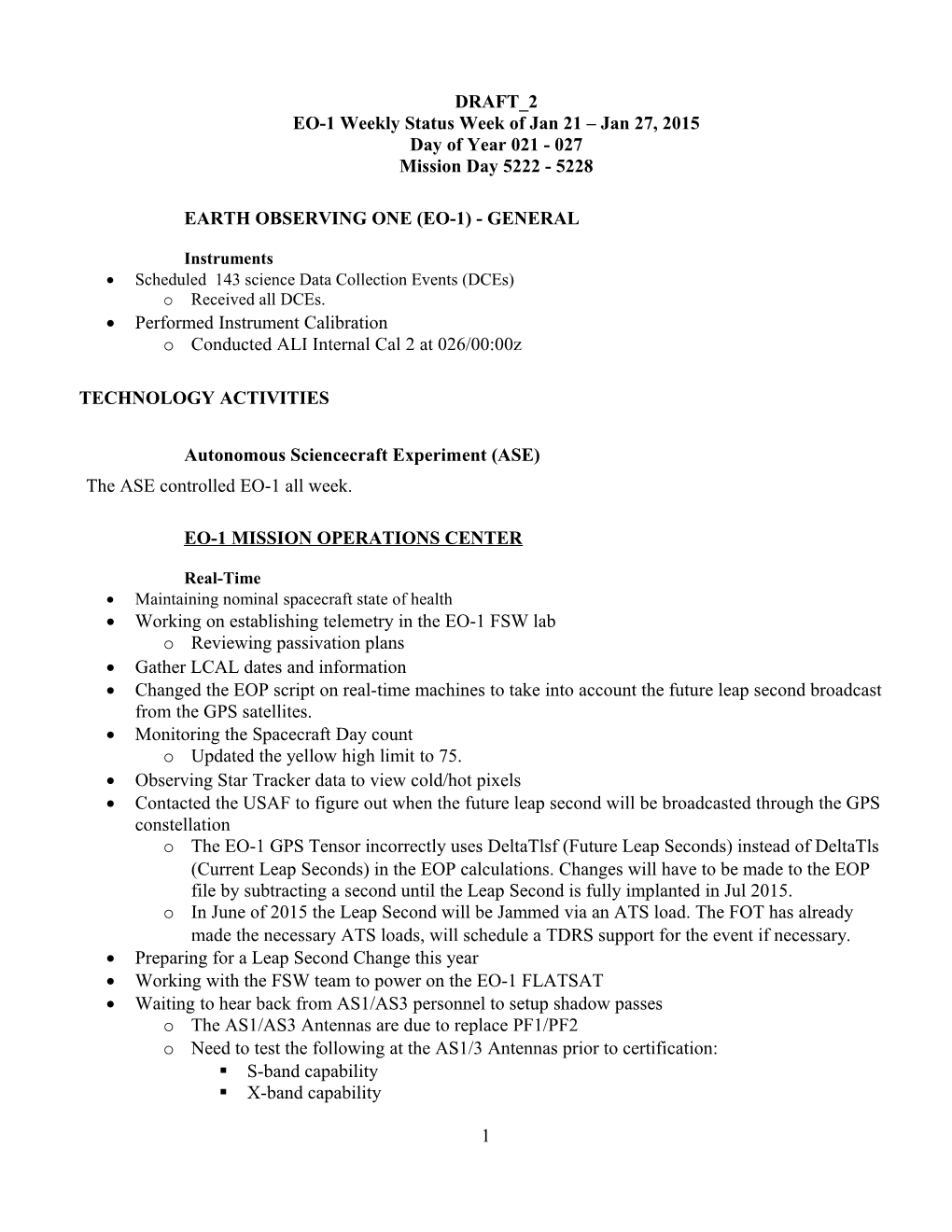 EO-1 Status Week of Jan 20-26, 2001 s6