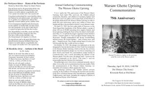Warsaw Ghetto Uprising Commemoration