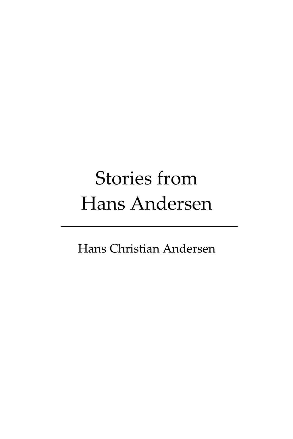 Stories from Hans Andersen