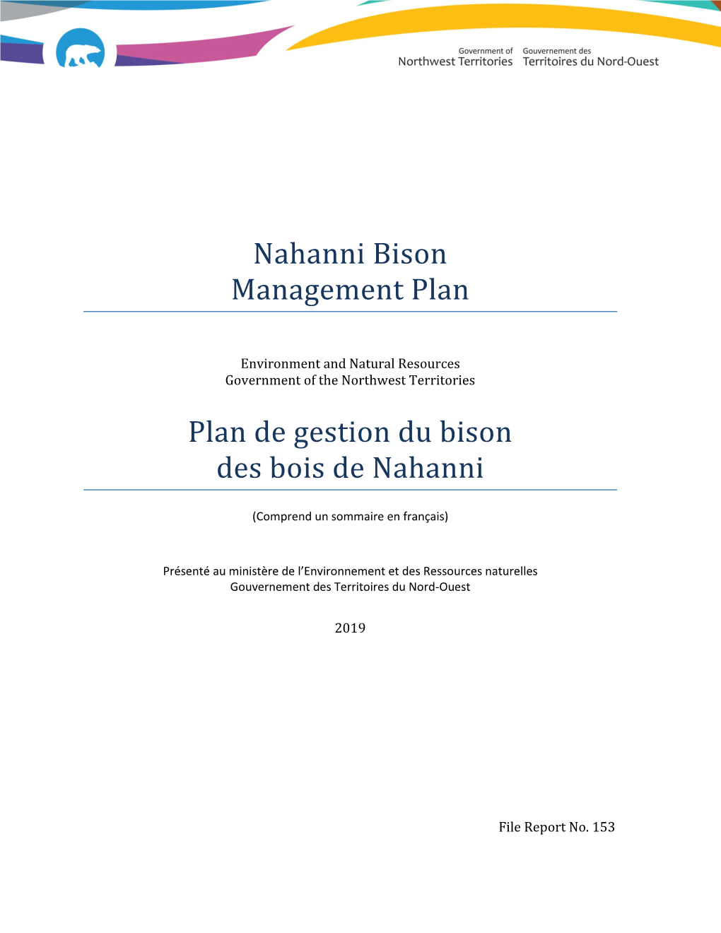 Nahanni Bison Management Plan