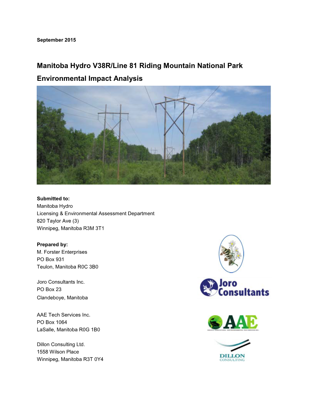 Riding Mountain National Park Environmental Impact Analysis