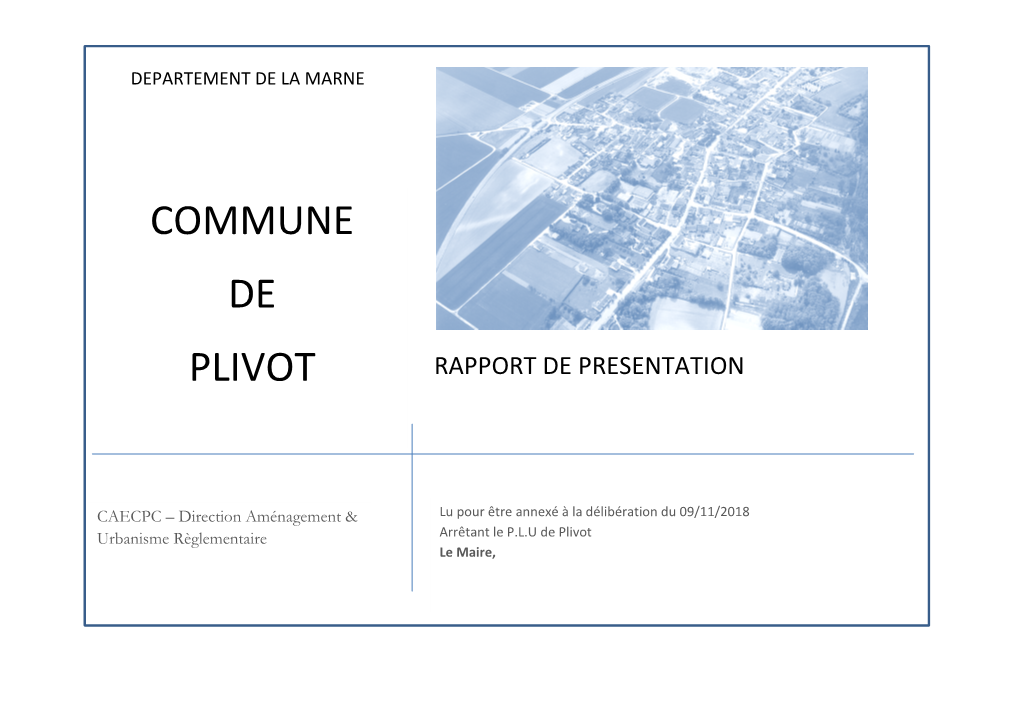 Commune De Plivot : La Répartition Avant-Propos