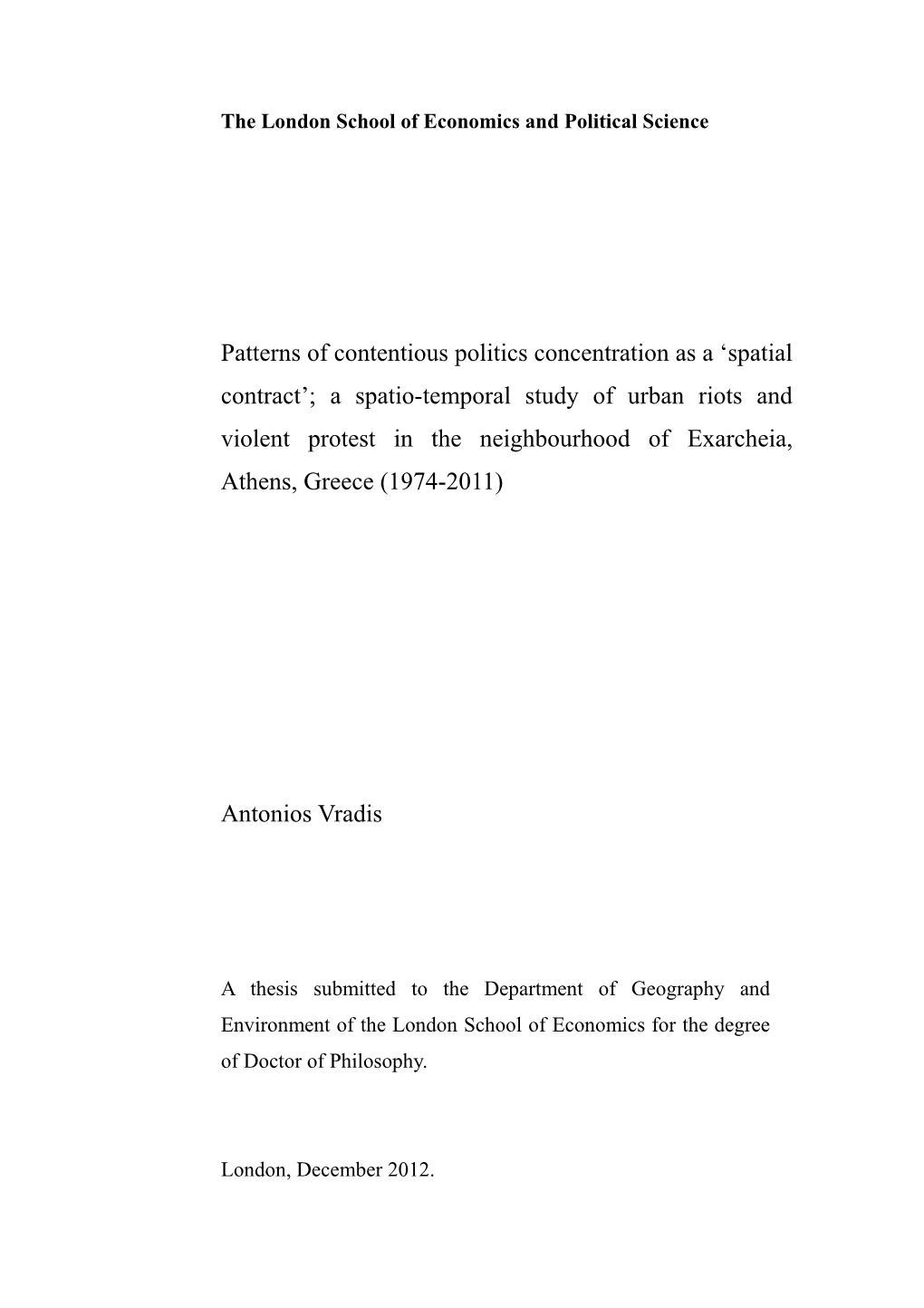 Patterns of Contentious Politics Concentration