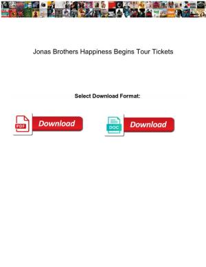 Jonas Brothers Happiness Begins Tour Tickets