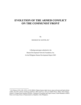 Evolution of the Armed Conflict on the Communist Front