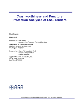 ARA Report: Crashworthiness and Puncture Protection Analyses of LNG Tenders
