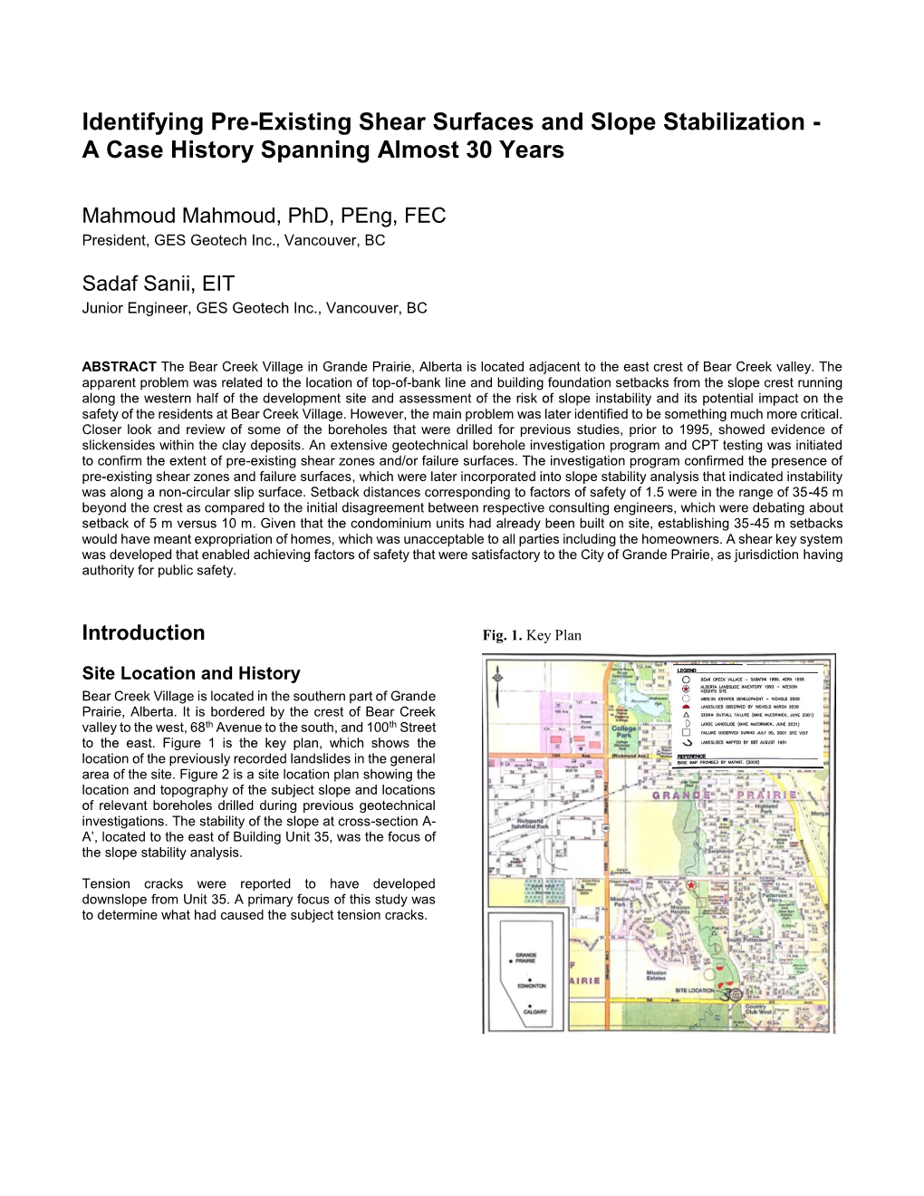Identifying Pre-Existing Shear Surfaces and Slope Stabilization - a Case History Spanning Almost 30 Years