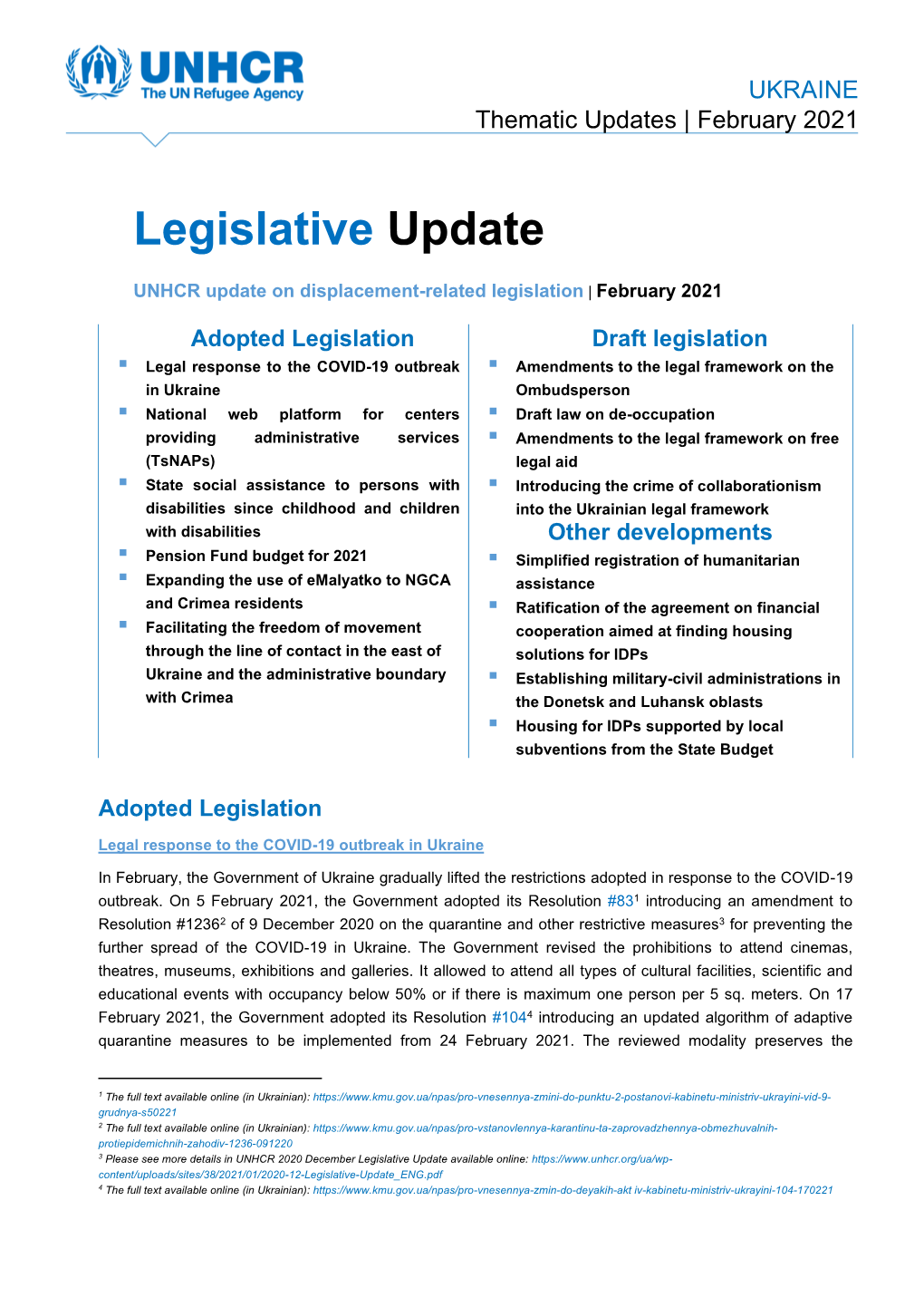 Legislative Update