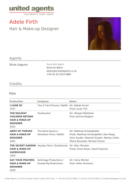 Adele Firth Hair & Make-Up Designer