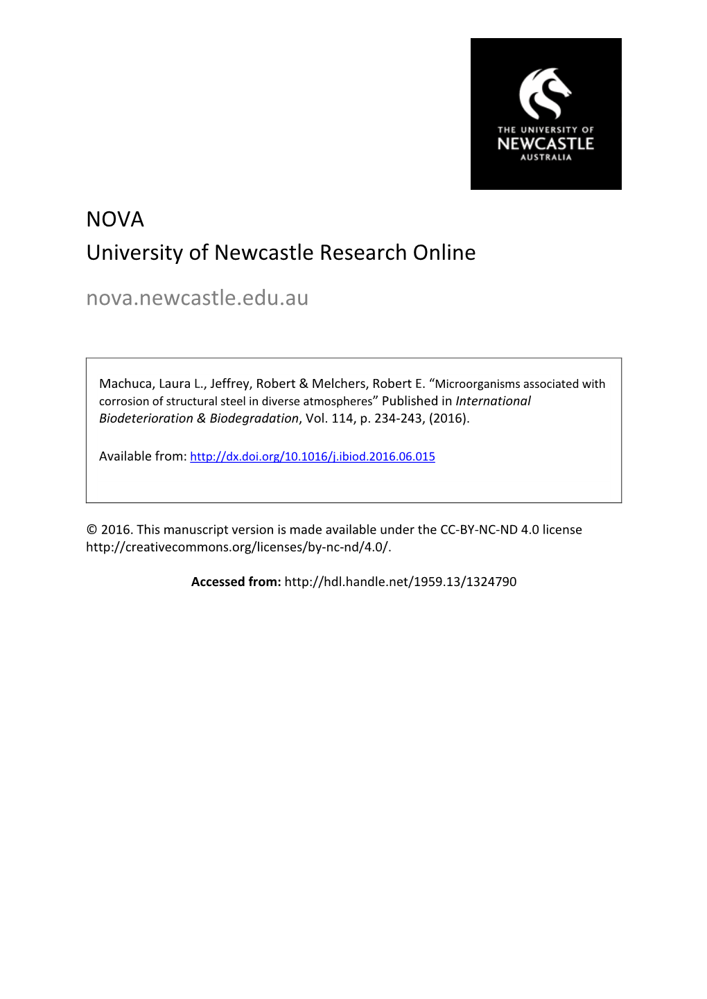 NOVA University of Newcastle Research Online Nova.Newcastle.Edu.Au