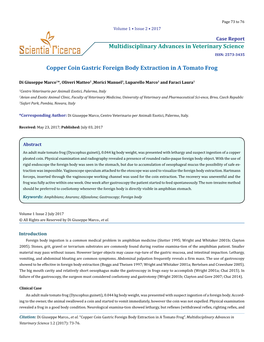 Multidisciplinary Advances in Veterinary Science ISSN: 2573-3435