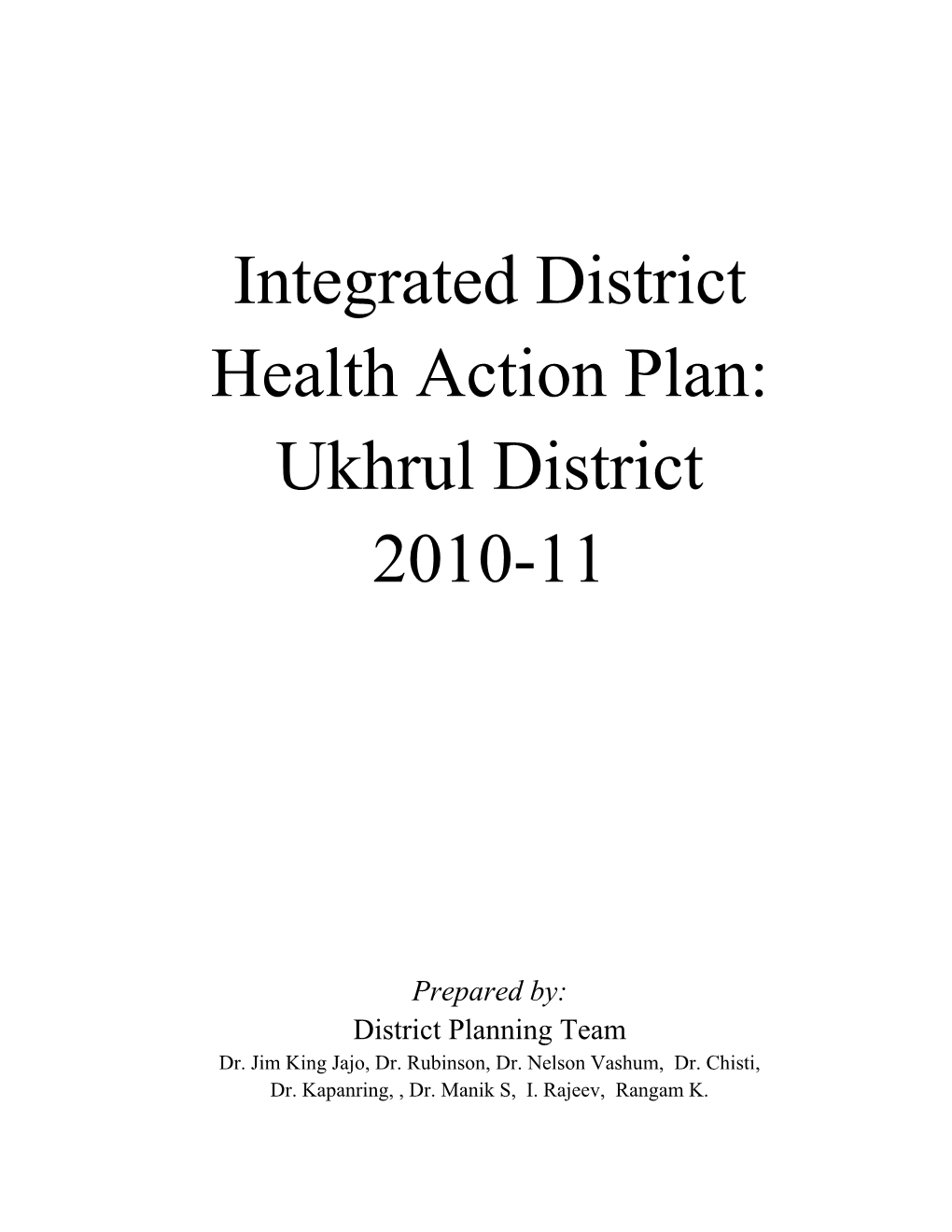 Ukhrul District 2010-11
