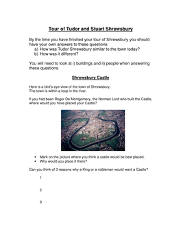 Tour of Tudor and Stuart Shrewsbury