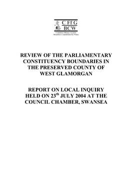 West Glamorgan Assistant Commissioner's Report