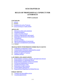 Scr Chapter 20 Rules of Professional Conduct For