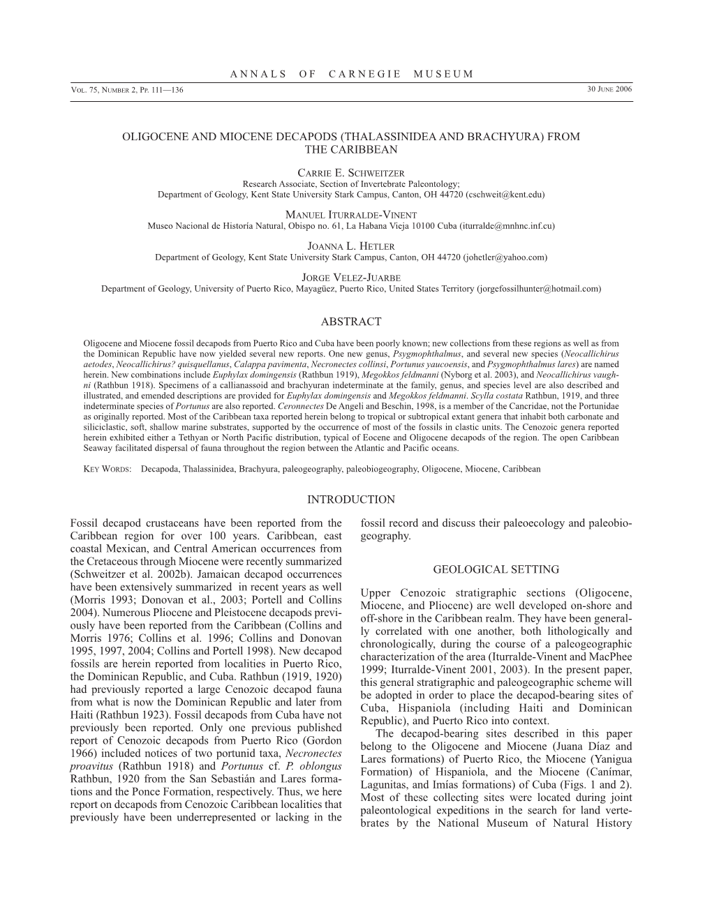 Oligocene and Miocene Decapods (Thalassinidea and Brachyura) from the Caribbean