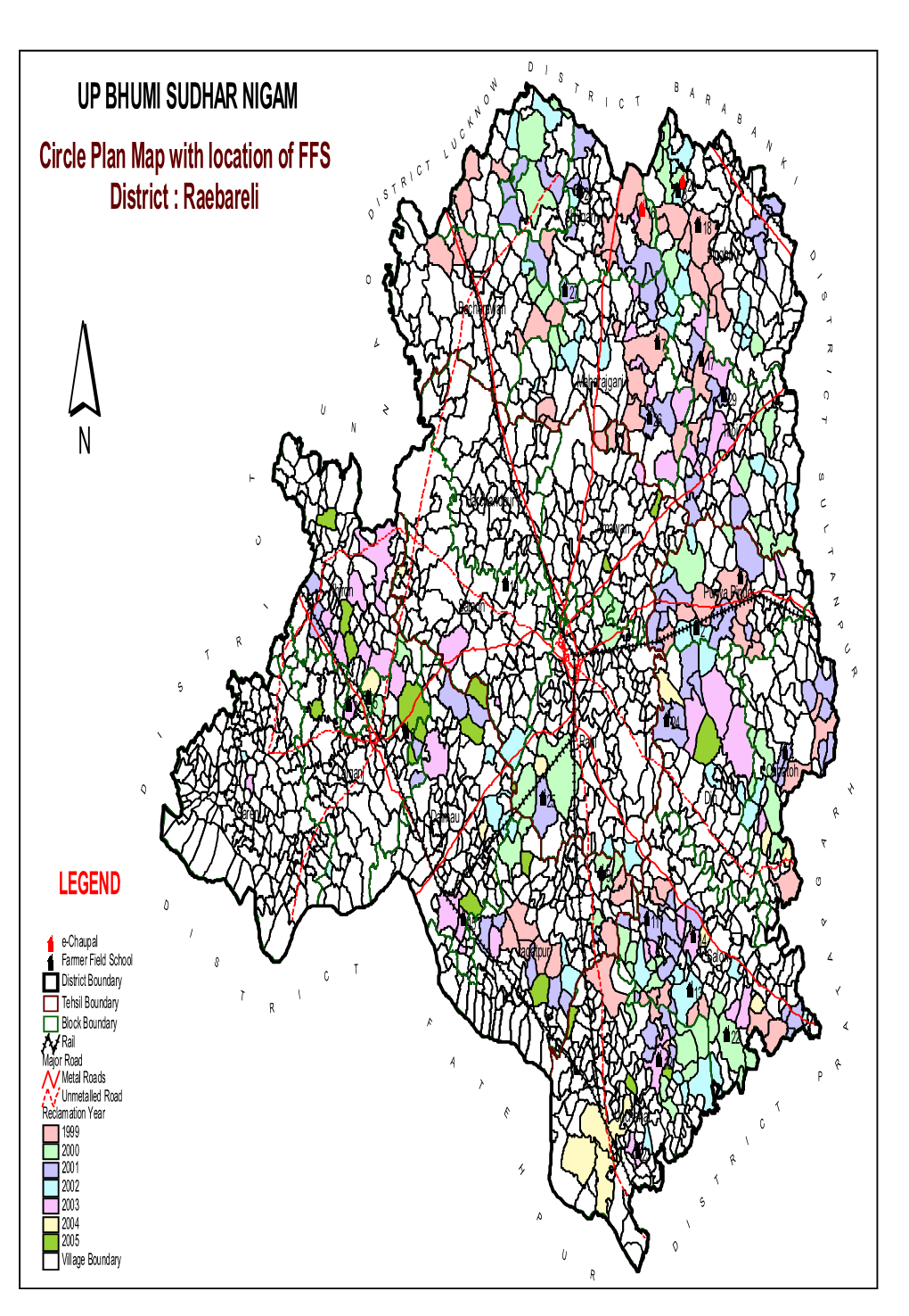 Circle Plan Map with Location of FFS District : Raebareli up BHUMI